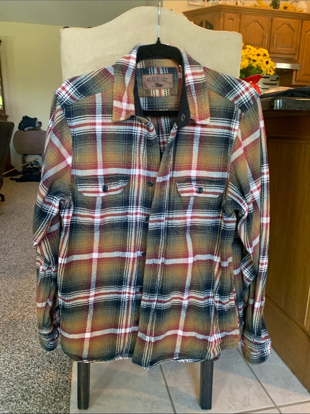 Orvis Plaid Button-Front Shirt Jacket in Brown, Red, Black